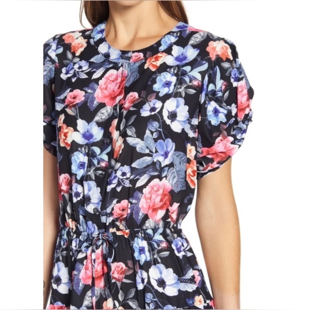Rebecca Minkoff Womens Aston Floral Print Button Front Party Mini Dress NWT Sz M - Picture 6 of 16